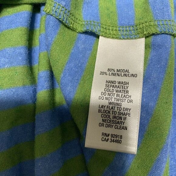 Juicy Couture New w tag Womens Blue Green striped Short Sleeve Top t shirt Small - Picture 5 of 6